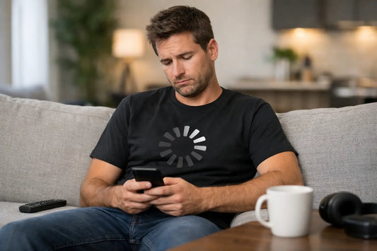 Buffering T Shirt: Funny Tee, Real Mood