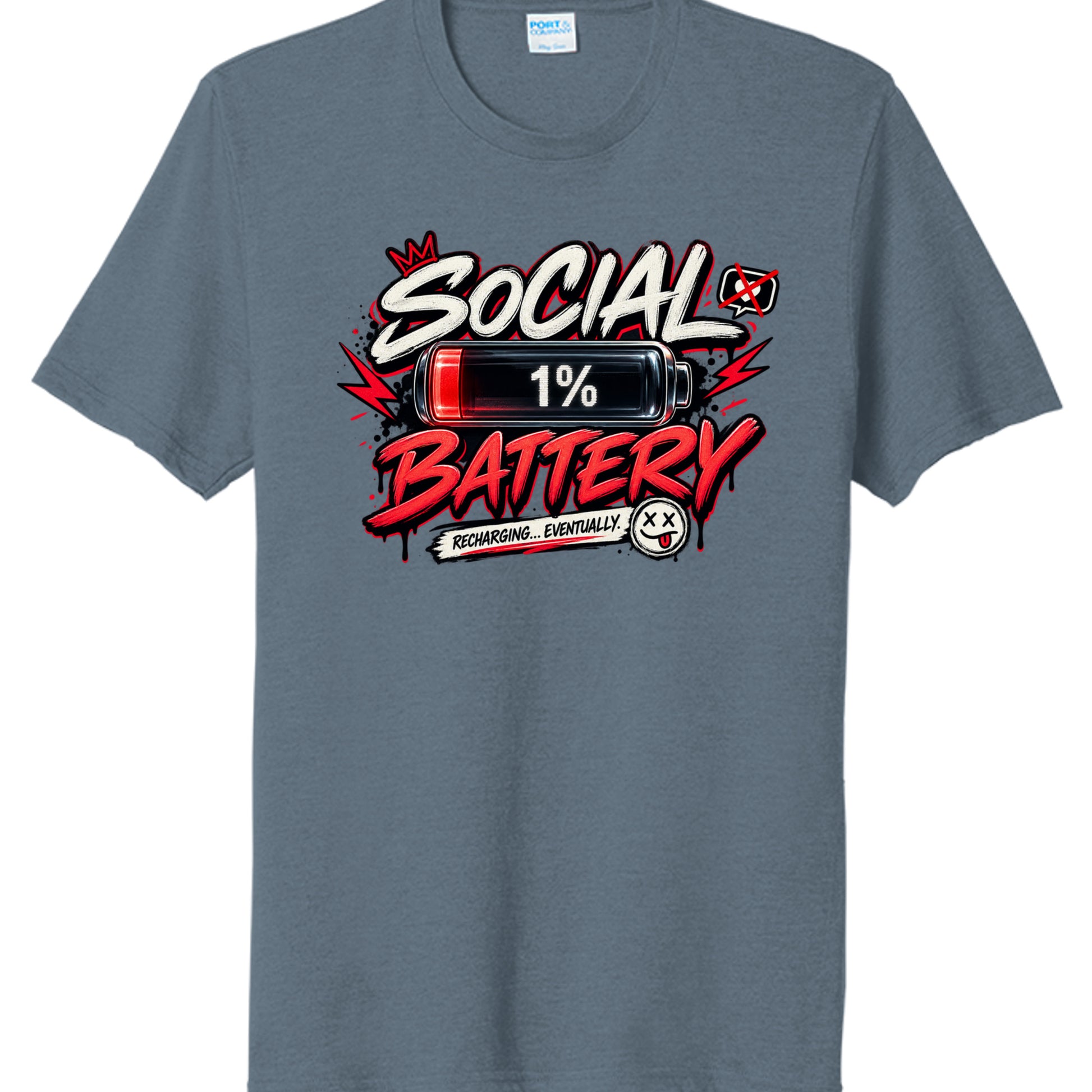 Steel Blue Heather - PC330 - FRONT